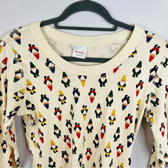 Hanna Andersson Size Small Gnome Cream Long Sleeve Pajama Sleep Top SIB - Picture 2 of 5